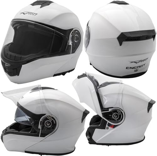A-Pro Helm P/J KlappHelm MotorradHelm Innensonnenblende Modular Weiss XS
