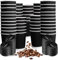 CHEF ROYALE 100x 16oz Black Ripple Disposable Coffee Cups with Lids -Insulated Triple Walled Takeaway Coffee Cups-Disposable Cups for Hot and Cold Drinks for Christmas, Birthdays Parties (100, 16oz)