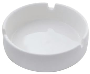TIVAS Weißer Keramik-Aschenbecher für Zigaretten, Zuhause, Büro, tragbarer runder Aschenbecherhalter, Raucherzubehör, Geschenk für Freund
