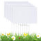 PATIKIL 17 x 12 pouce pure Cour Panneaux avec H Métal Piquets, 8 Paquet Blanc Plastique Garage Ventee Panneaux pour DIY Jardin Pelouse Joyeux Anniversaire Fête Décoration Guide