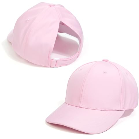 Baseball Cap Damen Kappe Sommer Basecap Pferdeschwanz, Verstellbar Frauen Ponytail Cap Baseballmütze Mesh Atmungsaktiv Sonnenhut Freizeit Kappe mit Zopfloch Outdoor Sports Dreieck Rosa