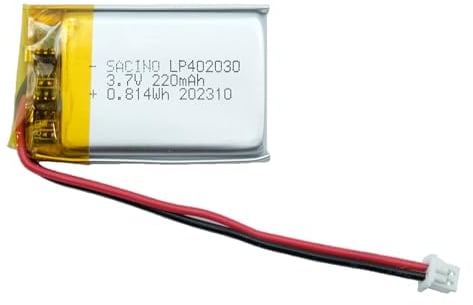 EFASO 3,7 V 220mAh 402030 wiederaufladbarer LIPO -Akku, kompatibel mit FIIO E3 E5 Mobiler Energiespeicher Dash Cam, LED-Leuchten Uhren, Kopfhörer