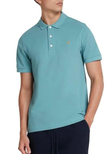 Farah Mens 'Blanes' Pique Polo T-Shirt - Short Sleeved (Brook Blue) L