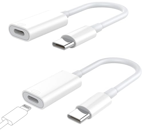 TiMOVO USB C to Lightning Adapter (2 Pack) for Apple iPhone 15 Pro Max/15 Pro/15 Plus, Supports PD 35W & Data Transfer