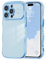 ZTOFERA Compatible with iPhone 13 Pro Max Case for Girls Women, Cute Curly Wave Frame Shape Soft Silicone Case with Love Heart Pattern Camera Protection Plating Edging Shockproof Cover, Sierra Blue
