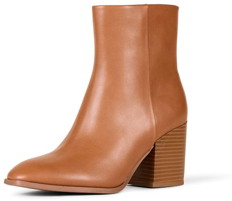 Amazon Essentials Bottines à Talon Propre Femme, Havane, 39.5 EU