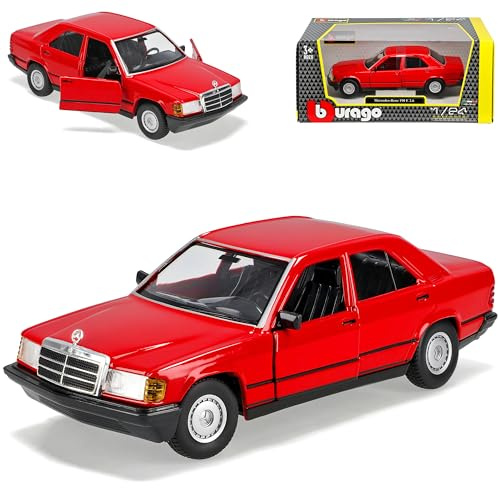Mercedes-B C-Klasse 190E W201 2.6 Rot 1982-1993 1/24 Burago Modell Auto