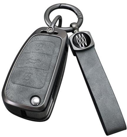 HIBEYO Keyless Autoschlüssel Hülle Passt für Audi A1 A3 A4 A6 A8 Quattro Q2 Q3 Q7 Leder Schutzhülle Schlüsselhülle Passt für Audi S3 S6 RS3 RS6 R8 TT TTS Schlüsselbox 3 Tasten Schlüsseletui 3Tasten-A