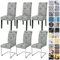 Alishomtll Stretch Stuhlhussen 4er/6er Set Stuhlbezug Schwingstuhl Elastische Hussen Abnehmbarer Waschbarer Stühle Schutz für Esszimmer Küche Restaurant Hotel Bankett (Schwarz Leinen, 6 Stück)