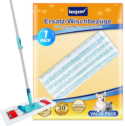 KEEPOW serpillère pour Leifheit Profi XL Micro Duo / Profi XL Cotton Plus Lot de 1 serpillères de Rechange pour Balai d'essuie-Glace pour Leifheit en Microfibre Efficace