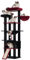Heybly Árbol gótico para Gatos, 200 cm de Altura Torre para Gatos, con 11 Postes, 2 Plataformas, 1 Cuevas, Cesta, Hamaca, 3 Pompón, Multinivel para Gatos Grandes, Negro Rojo HCT033BR