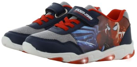 Leomil Spiderman Turnschuhe Jungen, Schuhe Kinder mit LED 27, Blau