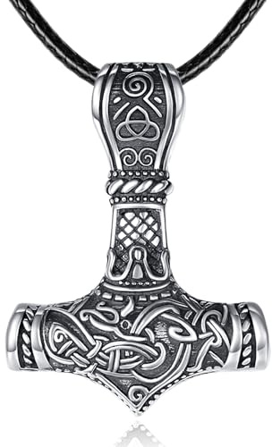 Thors Hammer Kette Anhänger Silber 925 Mjölnir Anhänger Halskette Wikinger Schmuck Herren Wikinger Geschenke für Männer