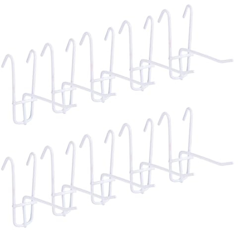 QUARKZMAN 10 Crochets pour Grillage Mural 4 Inch Crochets pour Panneau | Blanc Mural Grille, pour Accessoire Étagère Magasins de Détail, Stockage Garage