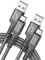 JSAUX Cable USB-C Carga Rápida [2-Pack, 2M] 3,1A Cable Cargador Tipo C Nailon Trenzado Compatible con Phone 16 15 Pro, Samsung S25 S24 S23 Ultra A55 S22 S21, CarPlay, Android Auto, PS5 Controller-Gris