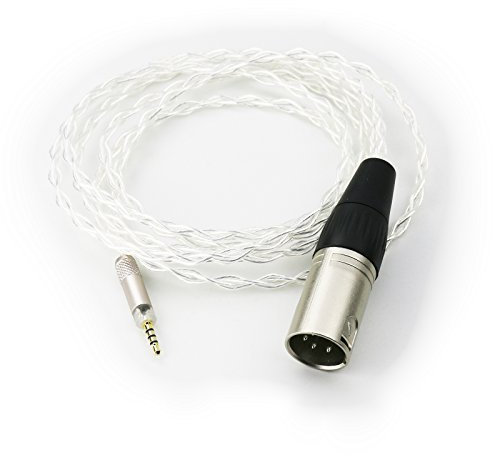 Ablet Câble HiFi XLR mâle équilibré à 4 broches pour casque Sennheiser HD598, HD558, HD518, HD598 Cs, HD599, HD569, HD579 - Plaqué argent