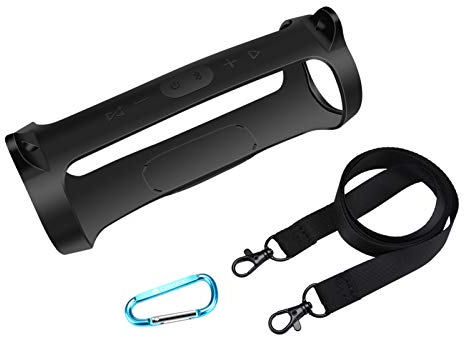 Meijunter Funda de Silicona Protectora para JBL Charge 4 Altavoz, Funda Ultraligera Portátil para Charge 4 - Negro