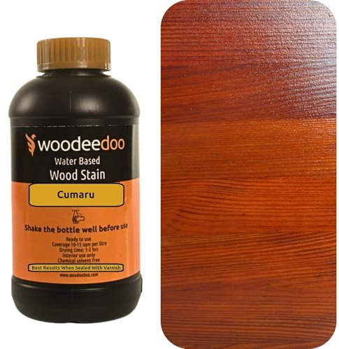 WooDeeDoo Water Based Wood Stain | Wood Dye | Ready to Use | Environmentally Friendly | Solvent Free | Odour Free | 450 ml | Cumaru