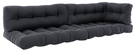 Vicco Palettenkissen Set Flocken, Outdoor Kissen, Graphit, 5 Teile