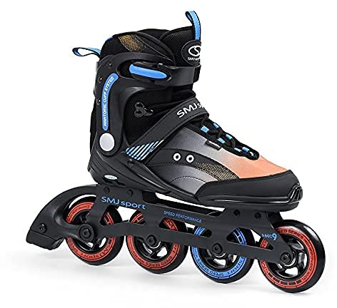 SMJ RX23 Herren Inliner Inlineskates | Rollen 90mm / 82A | ABEC7 Kugellager | Fitness Skates für Jugendliche und Erwachsene | Schwarz (44)