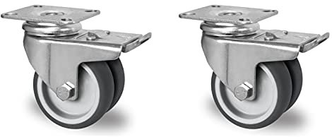 CASCOO Lenkrolle mit Total-Feststeller, Apparate Doppelrollen, Ø 50 mm, TPE (2)