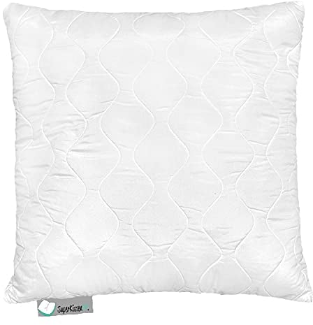 SuperKissen24. Oreillers en Microfibre 80x80 cm avec Garnissage Fibre Polyester - Hypoallergenique Oreillers Dodo - Coussin de Canapé Decoratif - Good Sleep Blanc