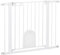 PawHut Barrera de Seguridad para Perros Mascotas 75-103 cm para Escaleras y Puertas con 2 Extensiones Cierre Automático y Sistema de Doble Bloqueo Blanco