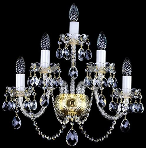 Casa Padrino Luxus Barock Kristall Wandleuchte Gold 46 x 26 x H. 49 cm - Prunkvolle Wandlampe mit Böhmischem Kristallglas - Edel & Prunkvoll
