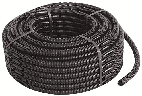 Tuyau galvanisé PVC flexible, Gaine électrique souple pour enfilage câbles électriques sous pression en rouleau (diamètre 20 mètres 100, noir)