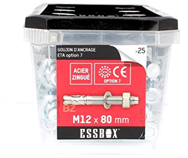Scell-it ESSBOX de 25 Goujons D'Ancrage 12X80 Acier