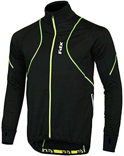 FDX Veste de cyclisme homme Performance, coupe-vent, thermique, idéale pour l’hiver, haute visibilité, adaptée au running