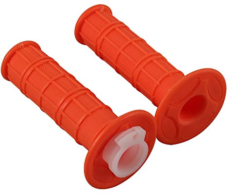 GOOFIT 7/8 22mm Arancia (Comprese linee di valvola bianche) CNC Maniglia Di Torsione Avanzata Manopole Manubrio Gomma Sostituzione per 50cc-250cc Dirtbike Go Karts Atvs Scooters Pitbike