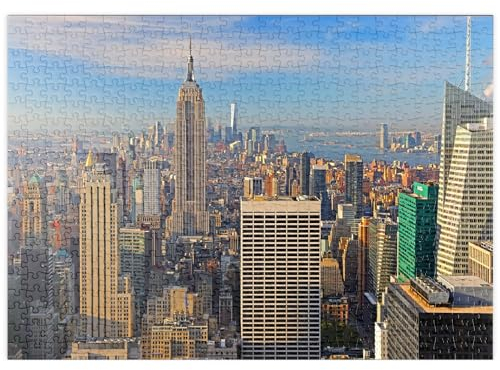 MyPuzzle Blick vom Rockefeller Center zum Empire State Building und One World Trade Center, New York City - Premium 500 Teile Puzzle - MyPuzzle Sonderkollektion von Puzzle Galaxy