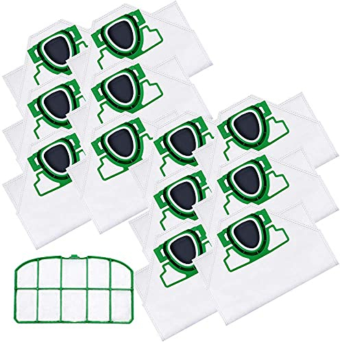 PRIMEBAG - Sparset: 12 Staubsaugerbeutel + Filter - Kompatibel mit Vorwerk Kobold VK 200 - Bestleistung beim Saugen
