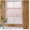 Yurosiay Spitze Scheibengardinen Vintage Halbtransparent Kurz Vorhänge Kleine Gardinen Halb Gardinen Bistrogardine Stickerei Scheibengardine für Wohnzimmer Schlafzimmer Küche Rosa 137×61cm