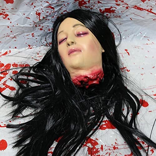 Halloween-Deko-Requisiten, gruselig, realistisch, zum Aufhängen, abgetrennter blutiger Kopf, Halloween-Horror-Schnuller, Hexe, Geist, Totkopf-Ornamente für Halloween, Party, Hof, Bar