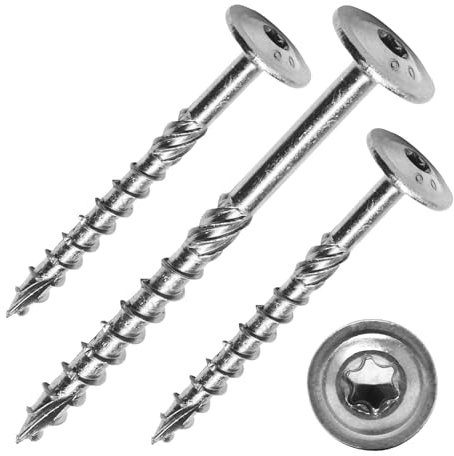 Tellerkopfschrauben mit Torx-Antrieb (TX) | galv. verzinkt | verstärkter Kopf + Reibschaft + Cut-Spitze | mit ETA-Zulassung | Holzbauschrauben | Konstruktionsschrauben (8 x 180 mm, 25 Stück)