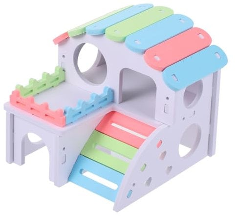 minkissy 1Pc hamster house rabbit wooden hide house hamster exercise play toys small pet house hamster sleeping guinea pig hideout house wooden toys Hamster Bungalow hedgehog to sleep