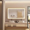 LUVODI Miroir Salle de Bain LED: 100x60cm Miroir Lumineux Interrupteur Tactile 3 Couleurs Miroir Connecté avec Éclairage intégré Miroir d’Or Brossé Mural Antibuée IP56 Mémoire avec Prise Vertical