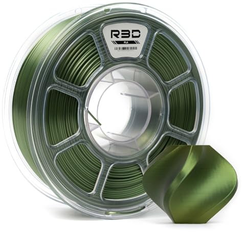 R3D PLA 3D-Filament 1,75 mm, 0–370 mm/s Hochgeschwindigkeitsdruck, Maßgenauigkeit +/- 0,02 mm, 1 kg (2,2 lbs), transparente Kunststoffspule, 3D-Druck-Filament (Seidenbronze)