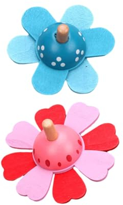 DRESSOOS 2St hölzerner Kreisel magnetisches Kreiselrad Holzplatten interaktives Spielzeug Kinder holzspielzeug spielzeuge Spitzen Spielzeug mit rotierenden Kreiseln rotierender Kreisel LED