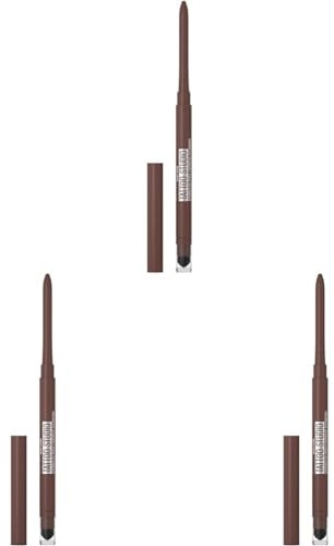 Maybelline Tattoo Liner Smokey Gel Pencil Eye Liner, Long Lasting, Fade-Proof & Waterproof Formula 40 Smokey Brown (Pack of 3)