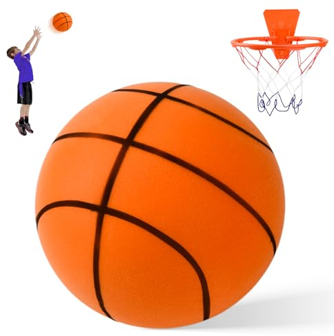 YAOZUP Lautloser Basketball, Silent Basketball Größe 3 (18cm), Ball aus Schaumstoff mit hoher Dichte, Schaumstoffball für den Innenbereich, Leiser Basketball mit Korb für Kinder 3-6 Jahre