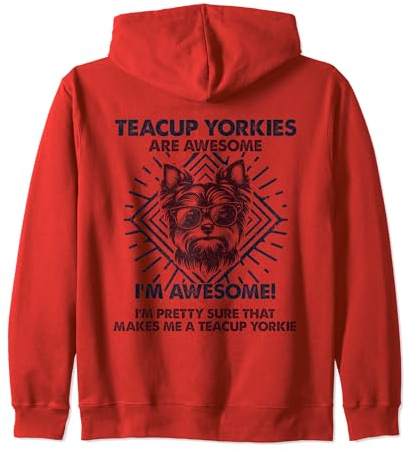 Dog Dad Are Awesome - Breed Teacup Yorkie Dog Mom Zip Hoodie