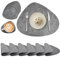 Lot de 6 Sets de Table et Dessous de Verre, Sets de Table Ronds en Cuir PU, Sets de Table Double Face Imperméables Lavables Antidérapants Résistants à la Chaleur (Gris Gris Foncé)