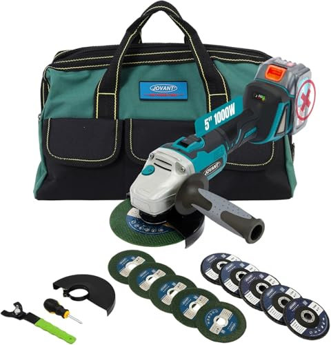 Cordless Angle Grinder for Ma-Kita 18V Battery, 8500RPM Electric Power Angle Grinder Kit with Brushless Motor, 5 inch Cut-Off Grinder for Polishing/Sharpening/Removing Rust(No Battery)-JOVANT