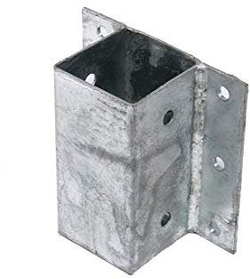Anschraubträger als Hülse für Zaunpfosten mit 7x7cm, Grundplatte 15,5x14,8cm von bambussi.com