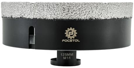 FOCSTOL Scie Cloche Carrelage 125mm - Foret Diamant Carrelage pour Porcelaine Céramique Carrelage Marbre Granit M14 Filetage pour Meuleuse d'Angle
