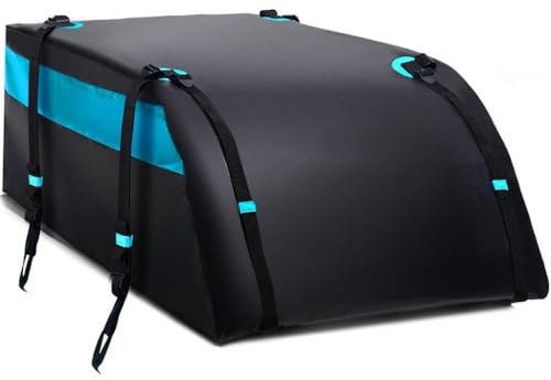 WTGCZDHY Dachtasche Auto für Hyundai ioniq 5 2021-2023,wasserdichte Faltbare Dachkoffer Gepäckbox Mit 6 Türhaken Zahlenschloss Rutschfester Matte Tragetaschet,A-Blue-19立方120*100 * 45