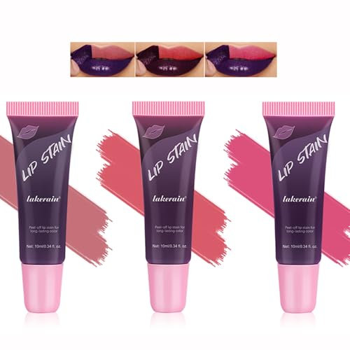 3 Farben Abziehbarer Lippenstift Abnehmbares Lip Liner Set Langanhaltender Lip Stain Abziehbarer wasserfester, nicht klebender, matter Nude-Lippenglanz Hochpigmentierte Tattoo Lip Tint Stain Farbe